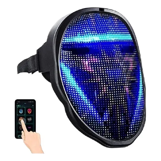Navidad Máscara Led Rgb Con Luz Bluetooth Para Fiesta De