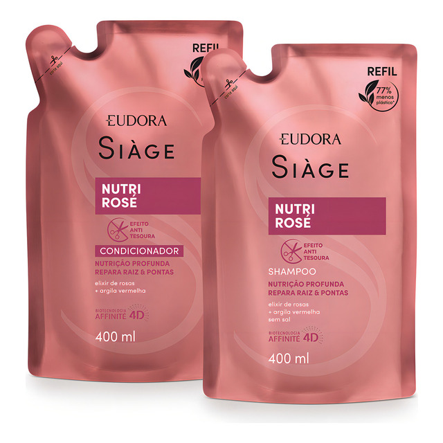Kit Refil Sià ge Nutri Rosé: Shampoo + Condicionador Kit Refil Sià ge Nutri Rosé: Shampoo + Condicionador