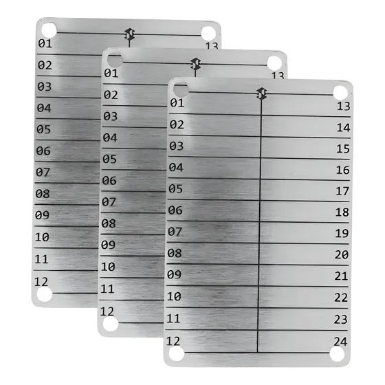 3x Placa Cripto Aço Inox P/ 32 Palavras Proteção Cold Wallet Prateado