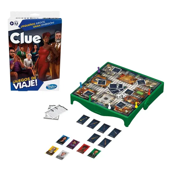 Juego De Mesa Cartas Clasico Clue De Viaje Hasbro Estrategia