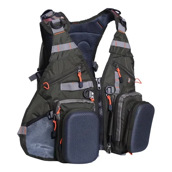Chaqueta Chaleco De Pesca Ajustable De Malla Con Mochila 