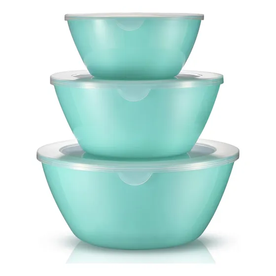 Tazon Para Mezclar Tapa Cuenco Plastico Preparar Cocina 3