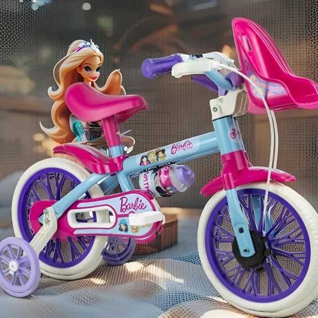 Bicicleta Infantil  Aro 12 Com Rodinhas Barbie Nathor