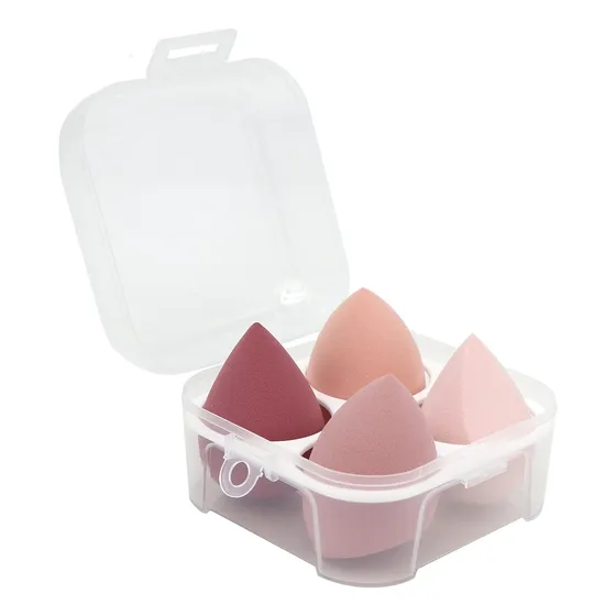 4 Esponja Maquillaje Facial Para Base De De Belleza Con Caja
