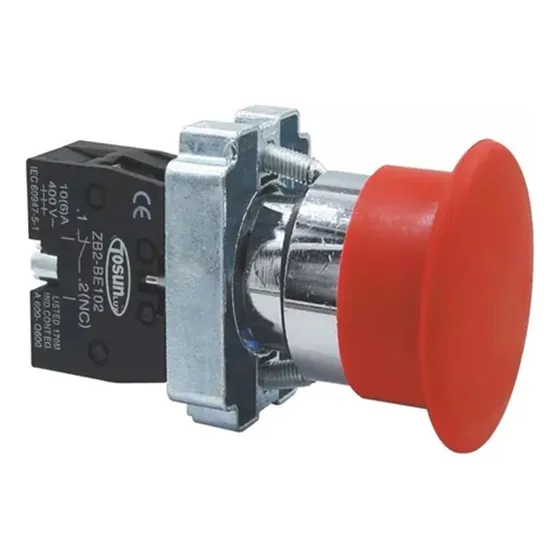 Pulsador Parada De Emergencia Tipo Hongo Con Retorno 22mm.