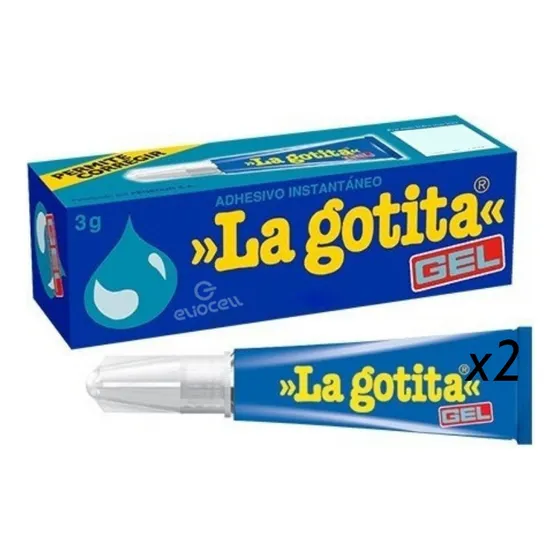 Adhesivo Pegamento La Gotita Gel X2 Unidades