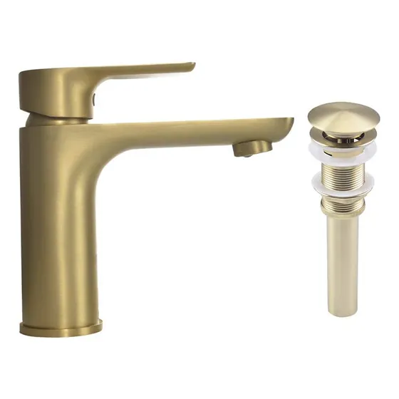 Grifo Monomando Para Lavabo Baño Tapon Drenaje Color Dorado