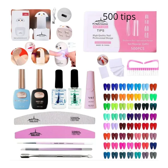 Kit Profesional Para Uñas Soft Gel / Press On Uv Led