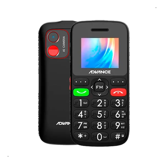 Celular Advance 4g Adulto Mayor / Teclas Grande Boton Sos Negro/rojo