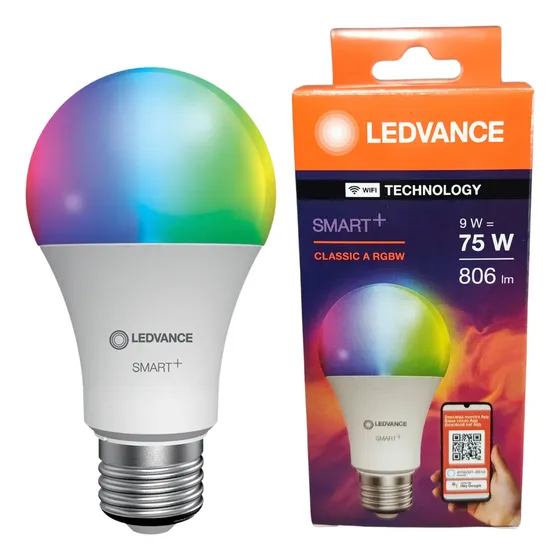 Lampara Foco Led Ledvance Smart + Wifi Rgbw Color 9w E27