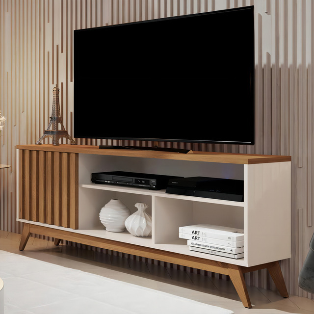 Rack Para Tv Giga Moveis 49627 Até 55 Polegadas Malbec Wood Retrô 1 Porta Cor Bege Rack Para Tv Giga Moveis 49627 Até 55 Polegadas Malbec Wood Retrô 1 Porta Cor Bege