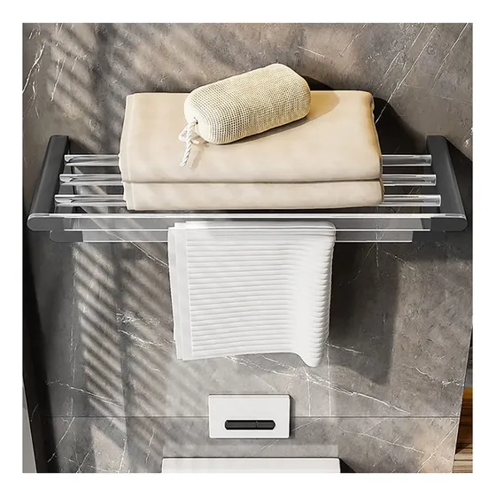 Gfonix Estante Almacenamiento Para Baño Accesorio Toallero :