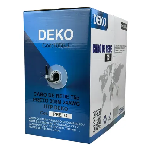 Cabo De Rede Cat5e 305m Cobre Eletrolítico Caixa Bobina Utp 4