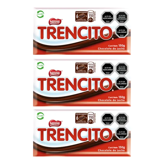 Chocolate De Leche Trencito® Barra 150g X3