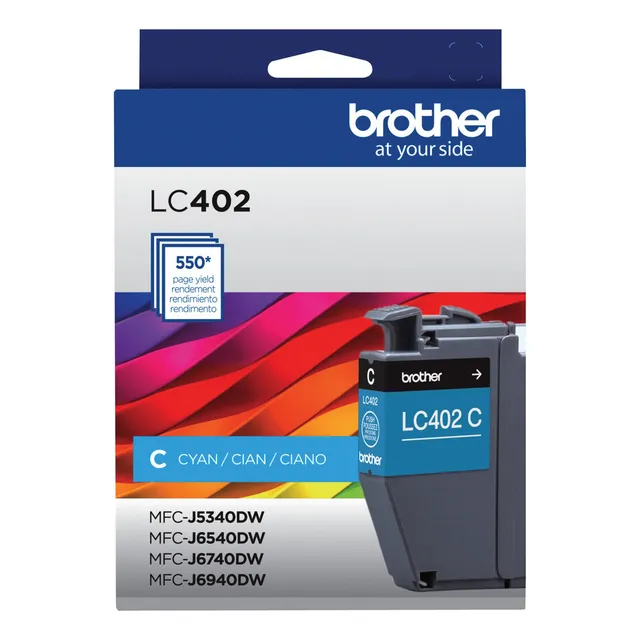 Cartucho Brother Lc402 Color Cian Rendimiento 550 Paginas