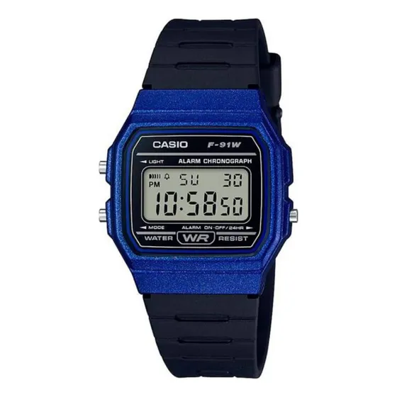 Casio Reloj Ochentero Digital F-91wm-2adf Azul
