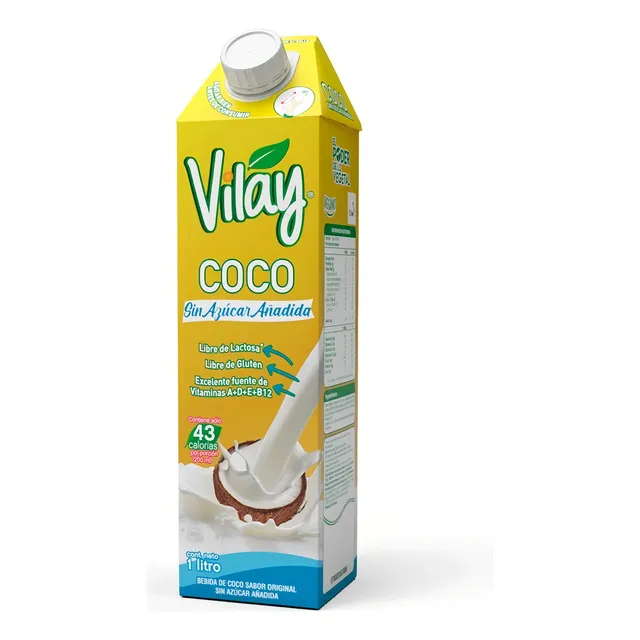 Leche De Coco, Bebida De Coco Sin Azúcar 1 Lt