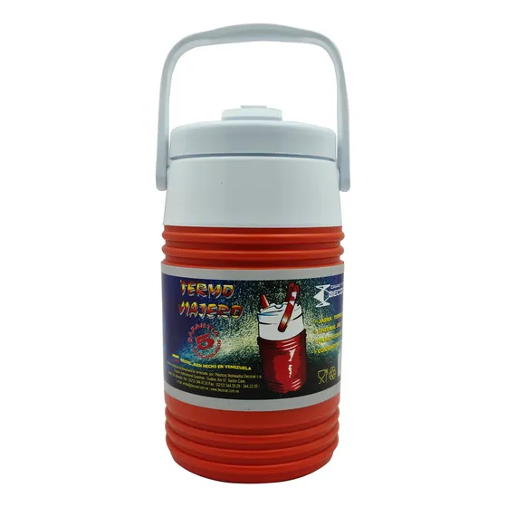 Termo Viajero Con Asa  De 2 Litros Naranja Decocar