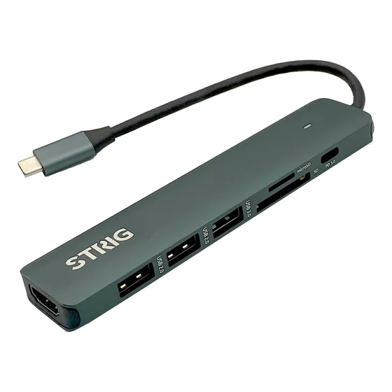 Hub Strig Usb C (3 Puertos Usb+c+micro Sd+hdmi 4k) Bs-hc703