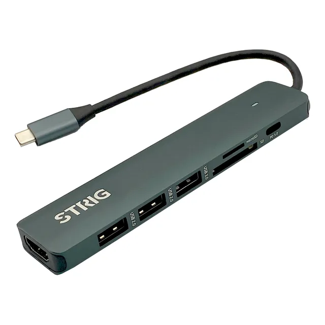Hub Strig Usb C (3 Puertos Usb+c+micro Sd+hdmi 4k) Bs-hc703