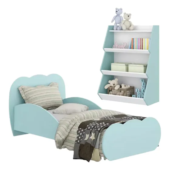 Cama Infantil Mini Nube Niños + Organizador De Juguetes