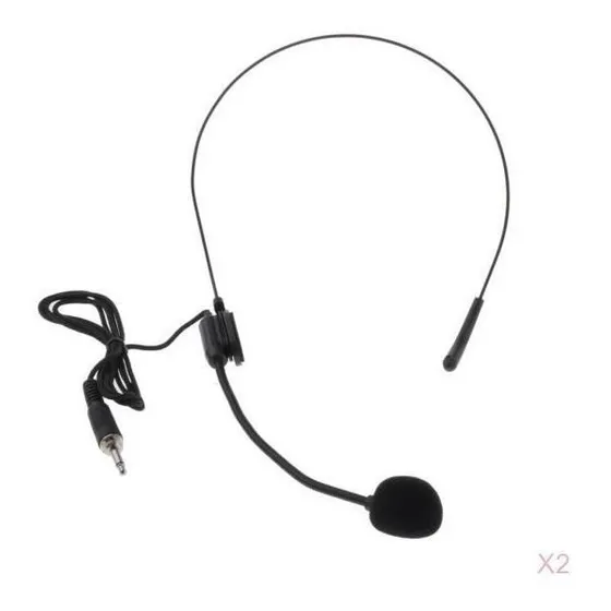 2x Sistema De Condensador De Microfone Com Fone De Ouvido De