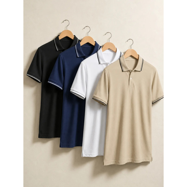 Kit 4 Camisa Gola Polo Piquet Masculina Slim Casual Algodão Preto-branco-marinho-mescla G Lisa Kit 4 Camisa Gola Polo Piquet Masculina Slim Casual Algodão Preto-branco-marinho-mescla G Lisa