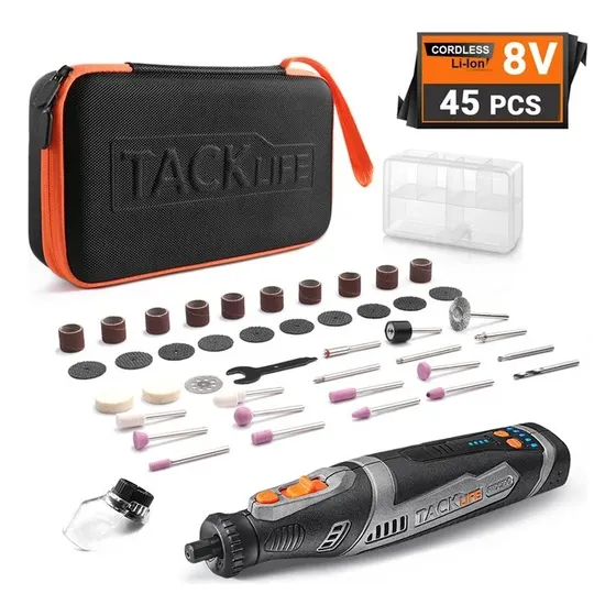 Fresadora Inlambrica Tack Life Con 46 Accesorios ( Dremel)