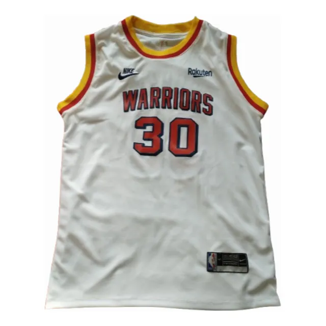 Camiseta Blanca De Los Golden State Warriors Stephen Curry. 
