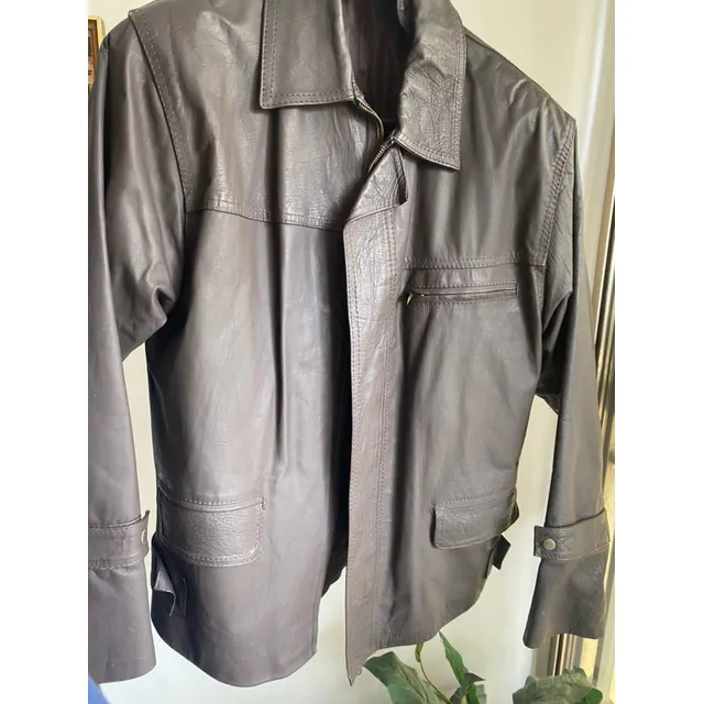 Chaqueta De Cuero Argentino Nueva Color Marrón  Talla L