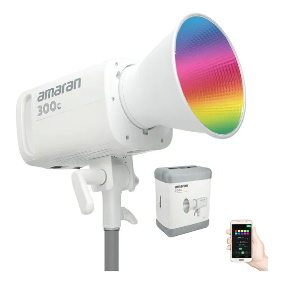 Iluminador Led Amaran 300c Rgbww Branco Luz Contínua 300w Mo Luz Rgb 127/220v