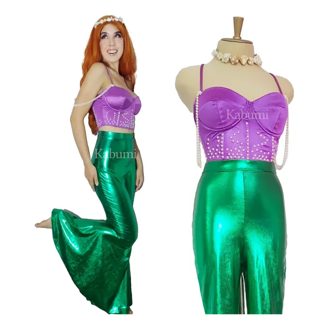 Disfraz De Ariel La Sirenita Cosplay Sirena Dama Niña 