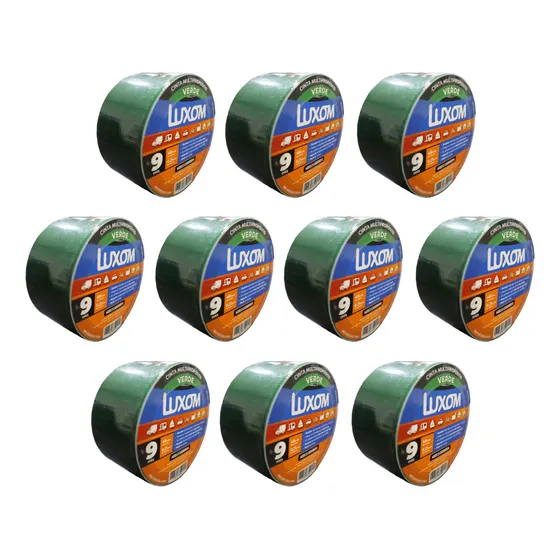 Pack X10 Cinta Multiproposito Verde 9 X 48mm Luxom Color Verde Oscuro Lisa
