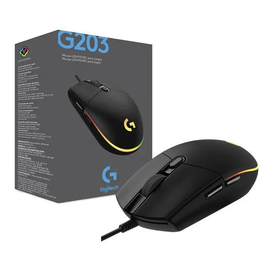 Mouse Logitech G203 Lightsync Gaming Usb 8000 Dpi
