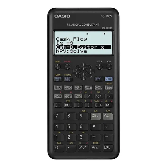 Calculadora Financiera Casio Fc-100v 2da Ed - Color Negro