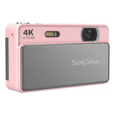 Cámara Digital Vlog 4k 64 Mp Autofoco Zoom 16x Rosa