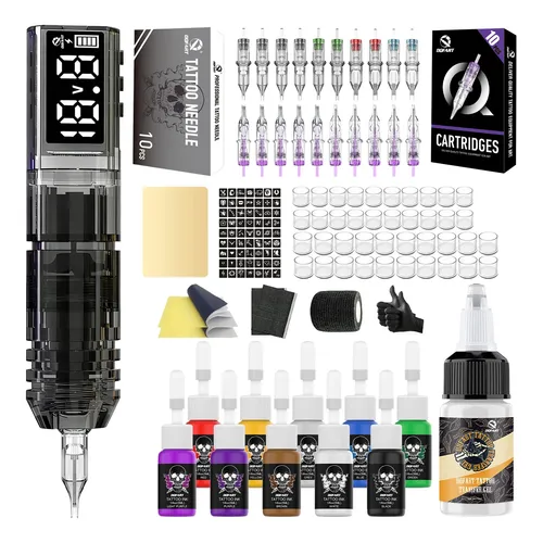 Kit Profesional De Máquina De Tatuar Y Bolígrafo Poseidon