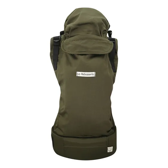 Portabebé Ergonómico Gabardina Lisa La Rebozería Nukú Color Verde Oscuro