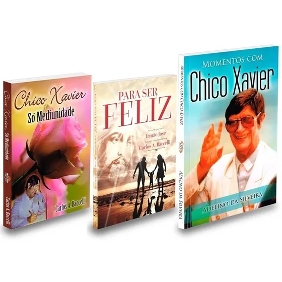 Kit 3 Livros, Chico Xavier + Para Ser Feliz