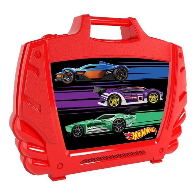 Hot Wheels Maleta Porta Carrinhos Vermelho - + 1 Carrinho Hot Wheels Maleta Porta Carrinhos Vermelho - + 1 Carrinho
