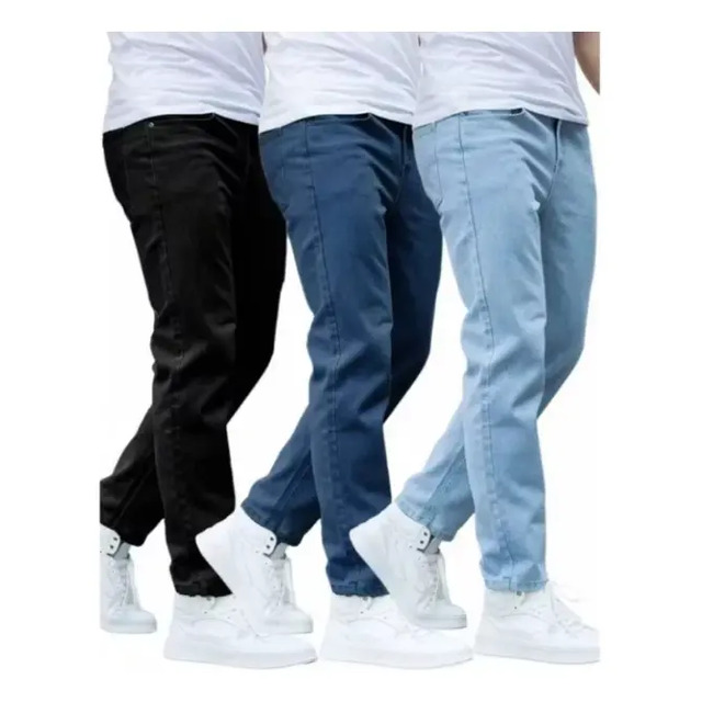 Kit 3 Calças Jeans Masculina Premium Skinny Tradicional Nf