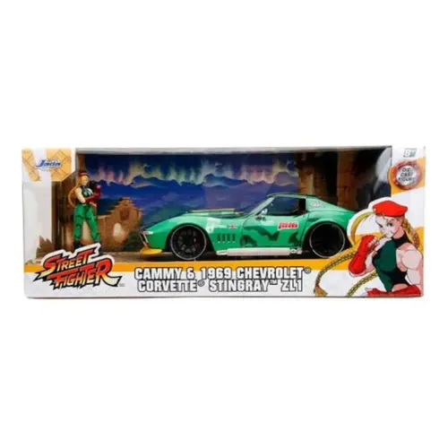 Jada 1:24 Street Fighter Cammy & 1969 Corvette Stingray Zl1 Color