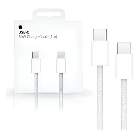Cabo Carregador iPhone 15 16 17 Original Apple 60w Usb-c Branco