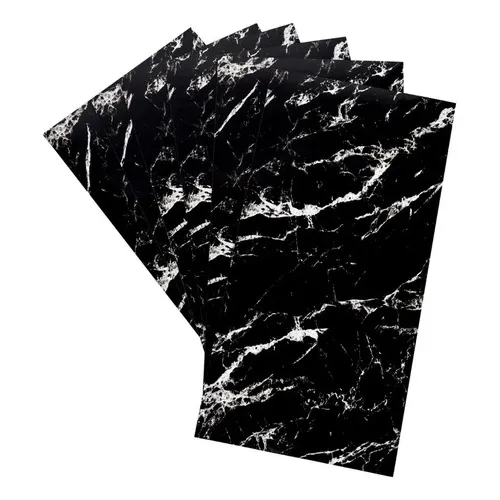 10 Adesivo De Parede Mármore Revestimento 3d 30x60cm Promo Cor Preto