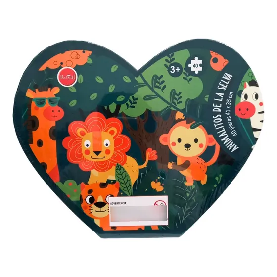Juego De Mesa Puzzle Animales De La Selvas Royal 40pcs Niños