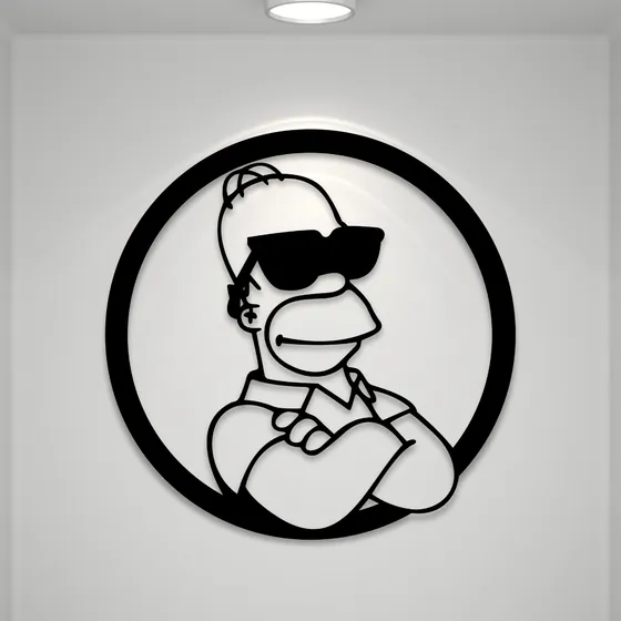 Cuadro Decorativo Homero Simpson Calado En Madera Mdf