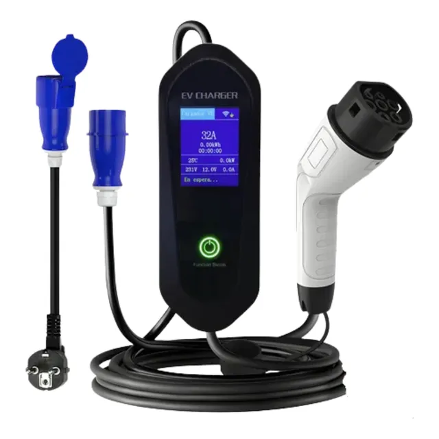 Cargador Auto Eléctrico 32a Con Schuko