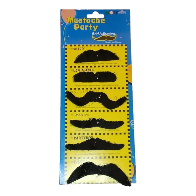 Disfraz Halloween Bigote Mustache Adhesivo Set X6 Unds Mix