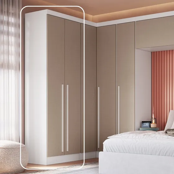 Guarda-roupa Modulado 2 Portas Com Prateleiras Ee