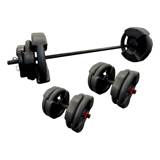 Kit Barra Negro 30kg + Mancuernas De Regalo 360fitness